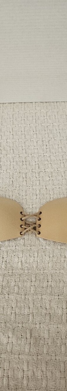 Source Unknown Beige Adhesive Lace-Up Backless Strapless Bra